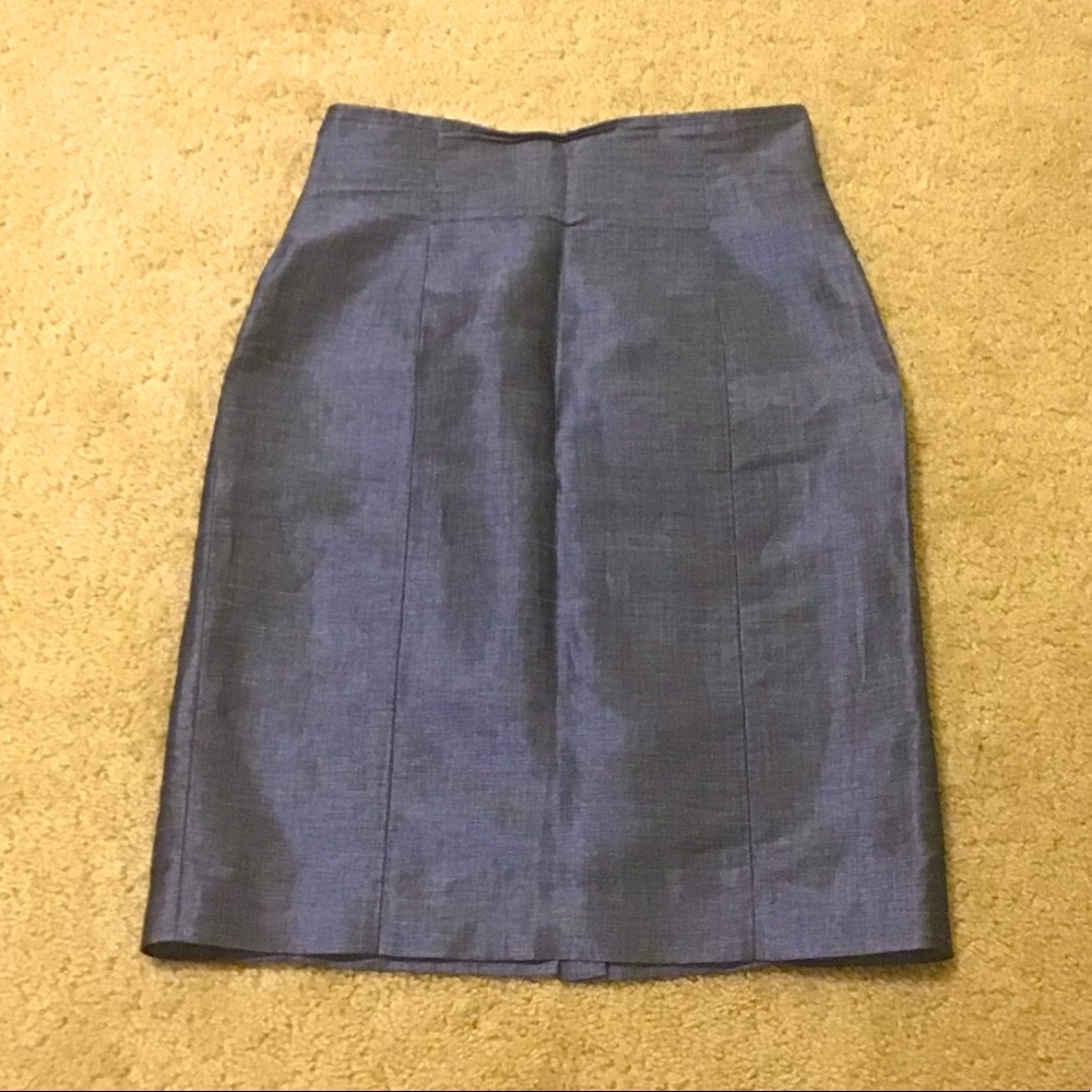 Pencil Skirt Size 4/6 shiny Blue Denim color